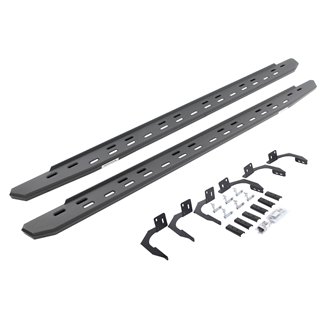 Go Rhino | 69610687SPC - RB30 Slim Line Running Boards with Mounting Bracket Kit - Textured Black - Ram 1500 / 2500 / 3500 2009-