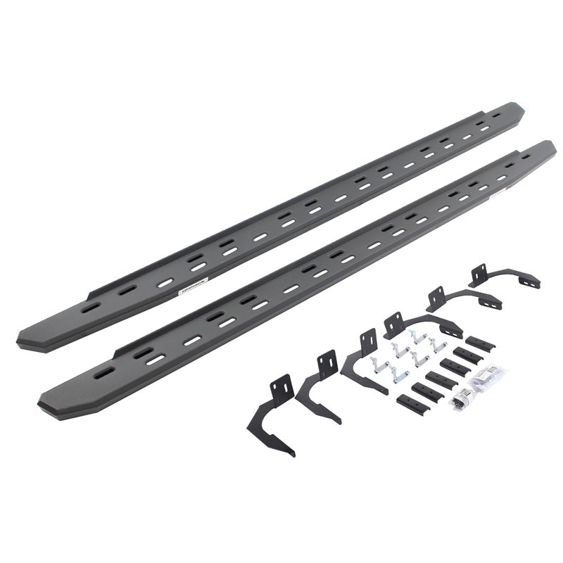 Go Rhino | 69610687SPC - RB30 Slim Line Running Boards with Mounting Bracket Kit - Textured Black - Ram 1500 / 2500 / 3500 2009-