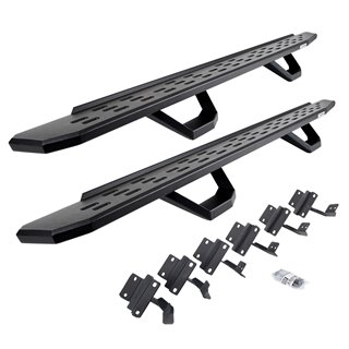 Go Rhino | 6961508720PC - RB30 Running Boards with Mounting Brackets & 2 Pairs of Drops Steps Kit - Textured Black - F-150 2004-