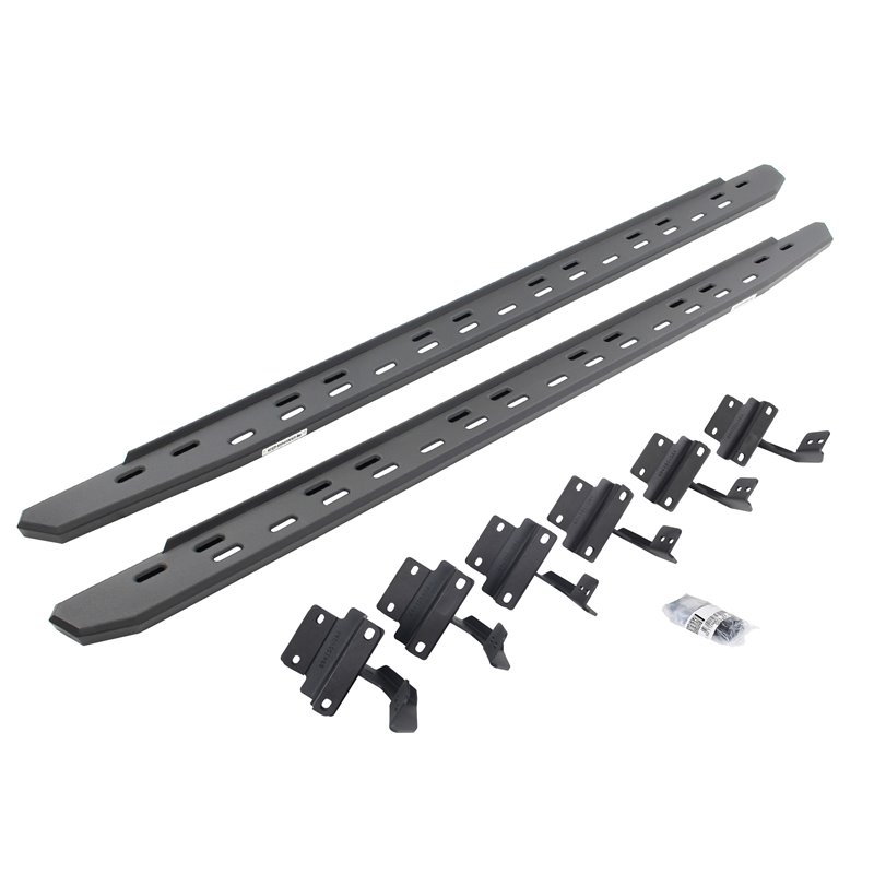 Go Rhino | 69615087SPC - RB30 Slim Line Running Boards with Mounting Bracket Kit - Textured Black - F-150 2004-2011