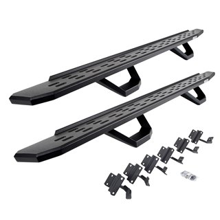 Go Rhino | 6961558720PC - RB30 Running Boards with Mounting Brackets & 2 Pairs of Drops Steps Kit - Textured Black - F-150 / F-2