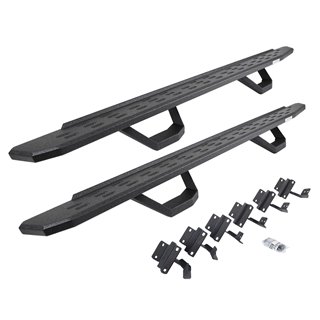 Go Rhino | 6961558720T - RB30 Running Boards with Mounting Brackets & 2 Pairs of Drops Steps Kit - Protective Bedliner Coating -