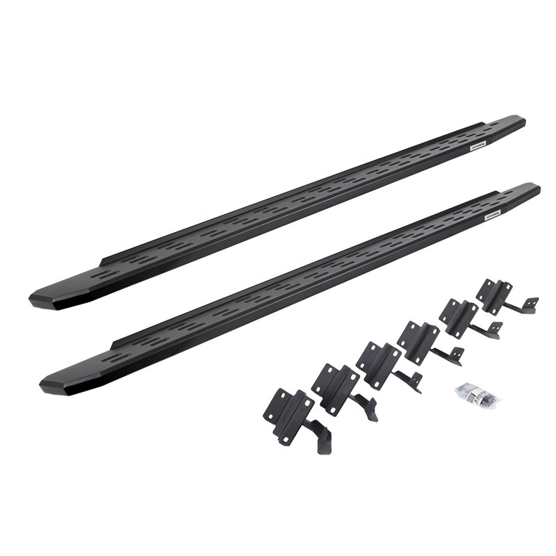 Go Rhino | 69615587PC - RB30 Running Boards with Mounting Bracket Kit - Textured Black - F-150 / F-250 / F-350 2015-2017