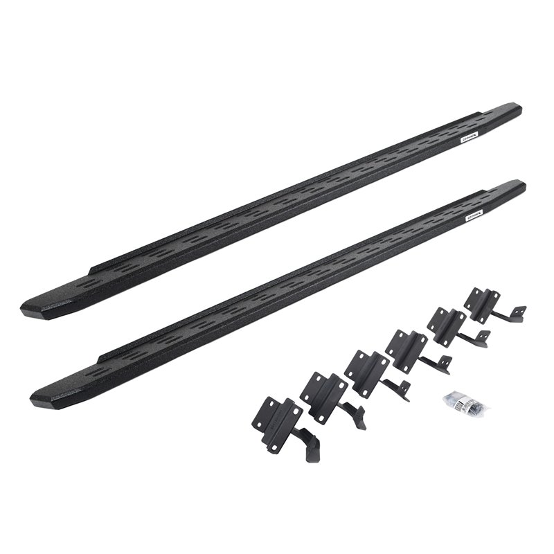 Go Rhino | 69615587T - RB30 Running Boards with Mounting Bracket Kit - Protective Bedliner Coating - F-150 / F-250 / F-350 2015-