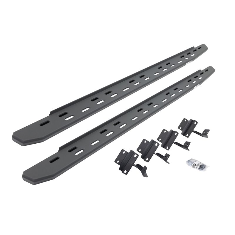 Go Rhino | 69617780SPC - RB30 Slim Line Running Boards with Mounting Bracket Kit - Textured Black - F-150 / F-250 / F-350 2015-2