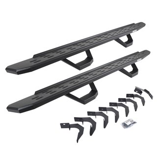 Go Rhino | 6962358020PC - RB30 Running Boards with Mounting Brackets & 2 Pairs of Drops Steps Kit - Textured Black - Colorado / 