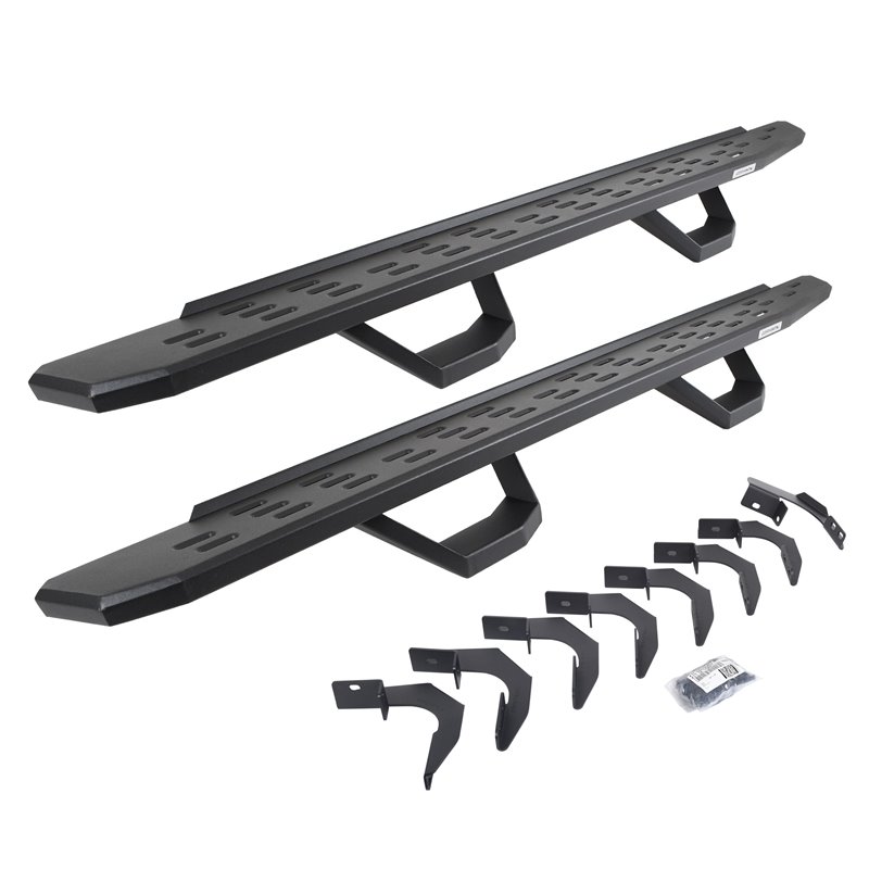 Go Rhino | 6962358020PC - RB30 Running Boards with Mounting Brackets & 2 Pairs of Drops Steps Kit - Textured Black - Colorado / 