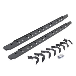 Go Rhino | 69623580ST - RB30 Slim Line Running Boards with Mounting Bracket Kit - Protective Bedliner Coating - Colorado / Canyo