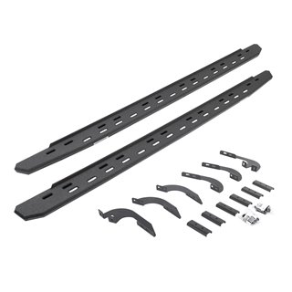 Go Rhino | 69642987ST - RB30 Slim Line Running Boards with Mounting Bracket Kit - Protective Bedliner Coating - Tacoma 2.7L / 4.