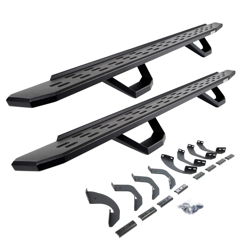Go Rhino | 6964368720PC - RB30 Running Boards with Mounting Brackets & 2 Pairs of Drops Steps Kit - Textured Black - Tundra 3.5T