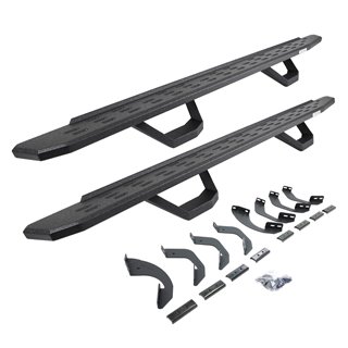 Go Rhino | 6964368720T - RB30 Running Boards with Mounting Brackets & 2 Pairs of Drops Steps Kit - Protective Bedliner Coating -