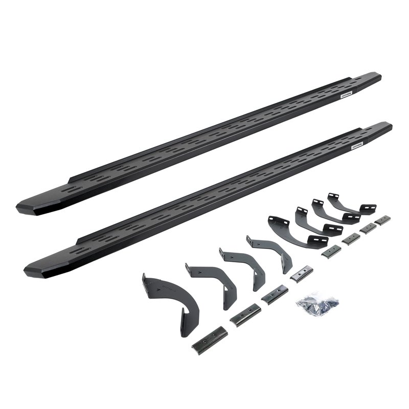 Go Rhino | 69643687PC - RB30 Running Boards with Mounting Bracket Kit - Textured Black - Tundra 3.5T 2022