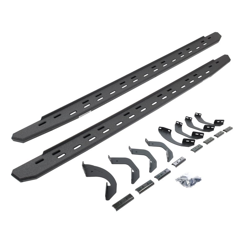 Go Rhino | 69643687ST - RB30 Slim Line Running Boards with Mounting Bracket Kit - Protective Bedliner Coating - Tundra 3.5T 2022