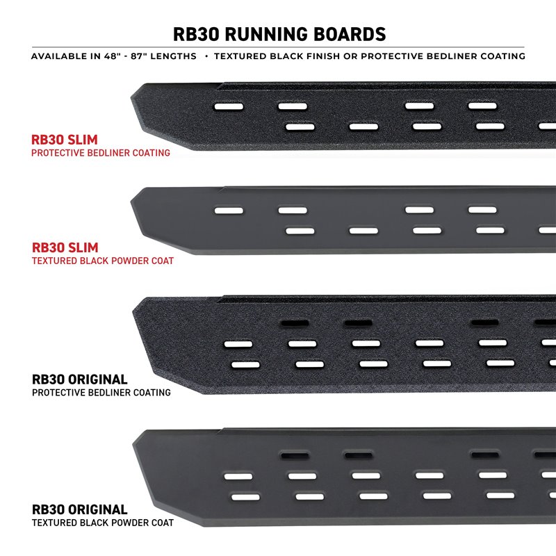 Go Rhino | 6964397320PC - RB30 Running Boards with Brackets, 2 Pairs Drop Steps Kit - Textured Black - Sequoia 3.5T 2023