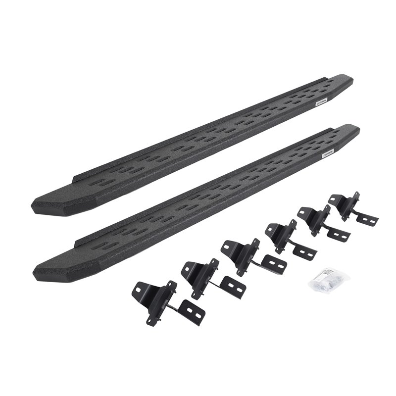 Go Rhino | 69650673T - RB30 Running Boards with Mounting Bracket Kit - Protective Bedliner Coating - Wrangler (JL) 2.0T / 3.6L 2