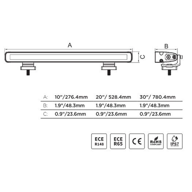 Go Rhino | 50001014CBS - Flash Series Lights - 10" Single Multi Function LED Light Bar -  Black