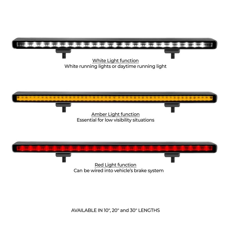 Go Rhino | 50003014CBS - Flash Series Lights - 30" Single Multi Function LED Light Bar -  Black