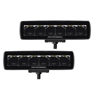 Go Rhino | 50300621SBS - Blackout Series Lights - Pair of Sixline LED Spot Light Kit -  Black