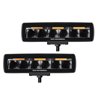 Go Rhino | 50600622SBS - Blackout Combo Series Lights - Pair of Sixline LED Spot Lights With Amber Accent -  Black