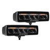 Go Rhino | 50600622SBS - Blackout Combo Series Lights - Pair of Sixline LED Spot Lights With Amber Accent -  Black