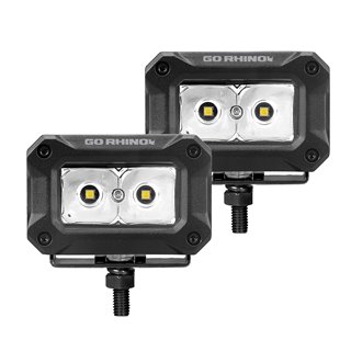 Go Rhino | 51003023SBS - Bright Series Lights - Pair of 3x2 Rectangle LED Spot Light Kit -  Black