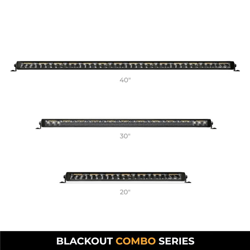 Go Rhino | 51052012CSS - Blackout Combo Series Lights - 20.5" Single Row LED Light Bar With Amber Lighting -  Black