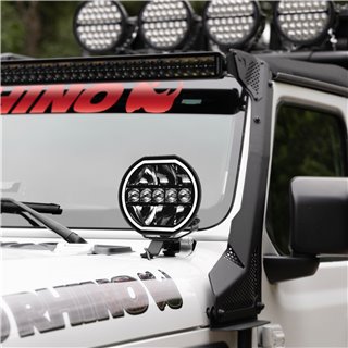 Go Rhino | 51080711CRS - Blackout Series Lights - 7" Maxline LED  Hi/Low Beam W/Multi Daytime Running Light -  Black
