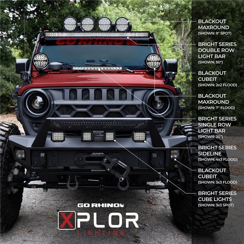 Go Rhino | 51202113CDS - Bright Series Lights - 21.5" Double Row LED Light Bar -  Black