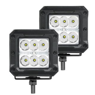 Go Rhino | 51803023SCS - Bright Series Lights - Pair of 3x3 Cube LED Spot Light Kit -  Black