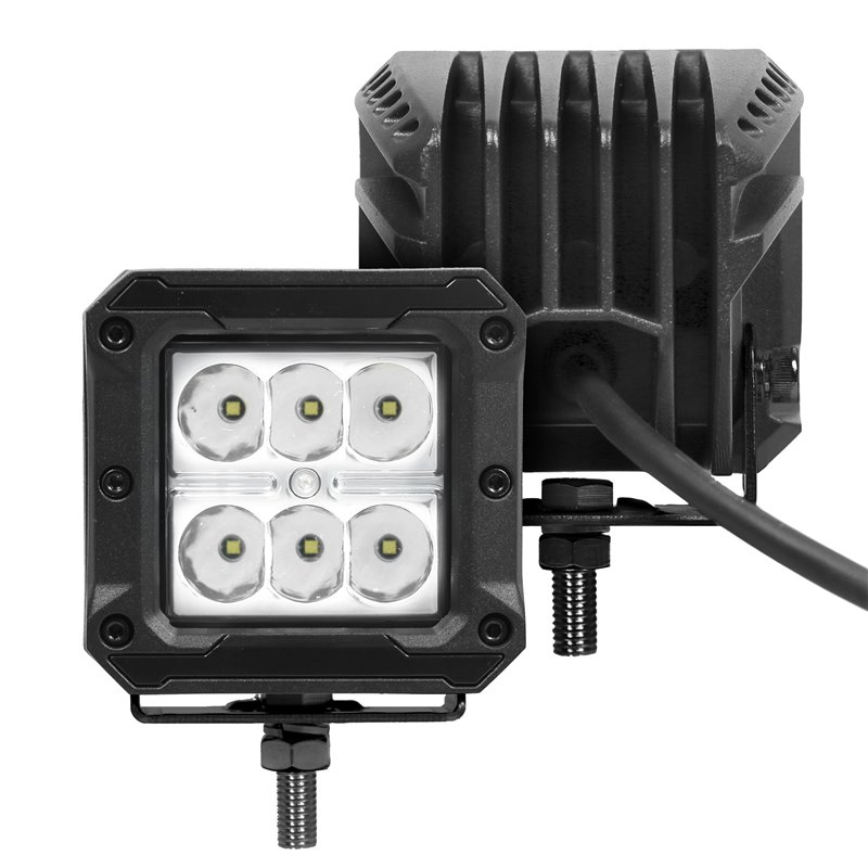 Go Rhino | 51803023SCS - Bright Series Lights - Pair of 3x3 Cube LED Spot Light Kit -  Black