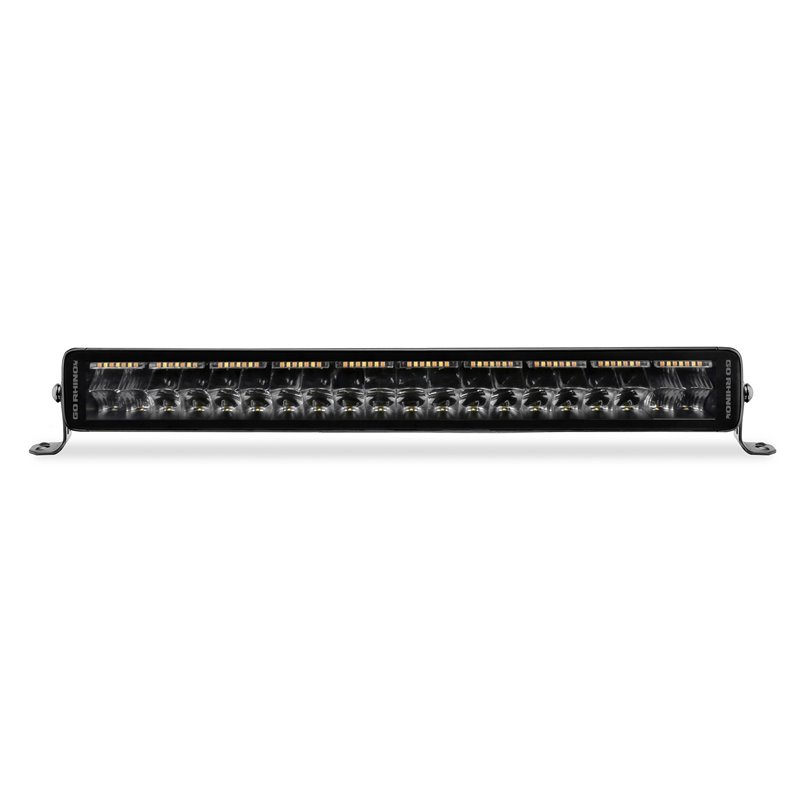 Go Rhino | 52002112CDS - Blackout Combo Series Lights - 21.5" Double Row LED Light Bar With Amber Lighting -  Black