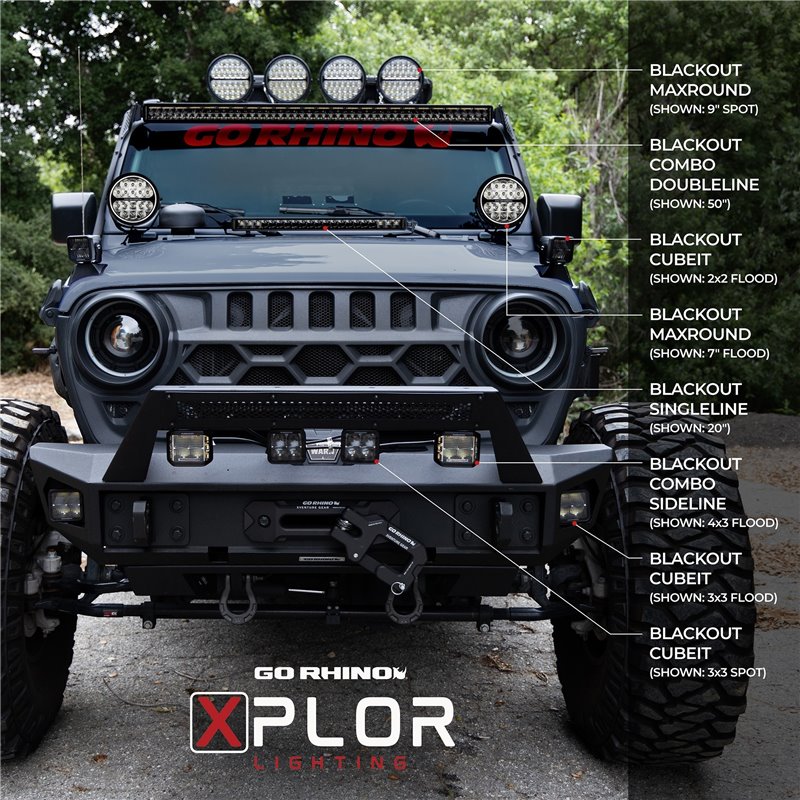 Go Rhino | 54004011CDS - Blackout Series Lights - 42" Double Row LED Light Bar -  Black
