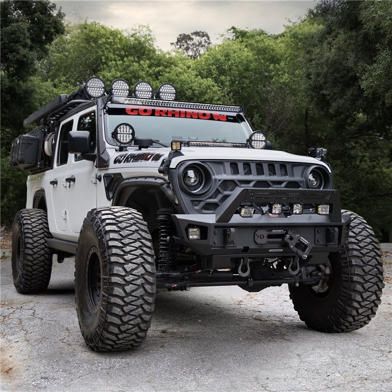 Go Rhino | 54004012CDS - Blackout Combo Series Lights - 42" Double Row LED Light Bar With Amber Lighting -  Black