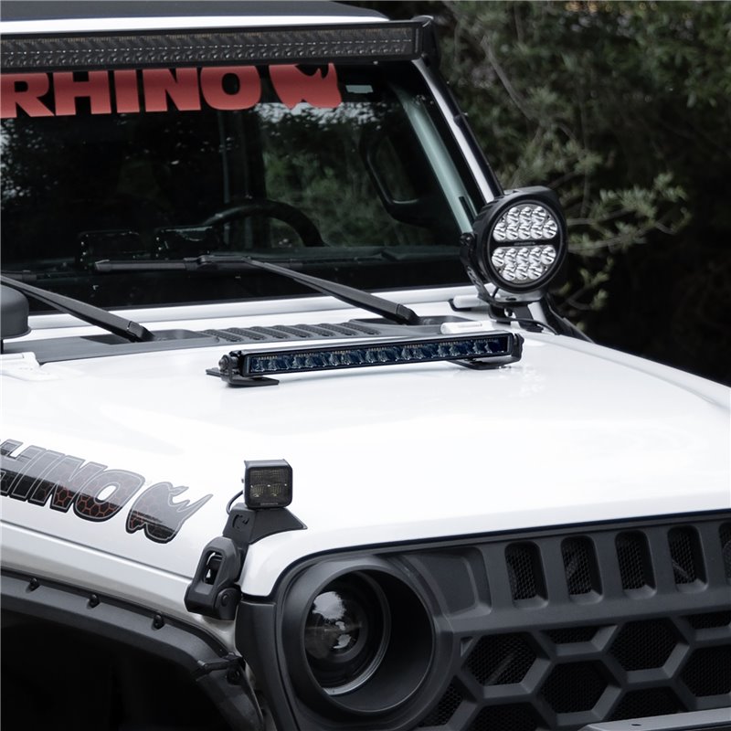 Go Rhino | 54004012CSS - Blackout Combo Series Lights - 39.5" Single Row LED Light Bar With Amber Lighting -  Black