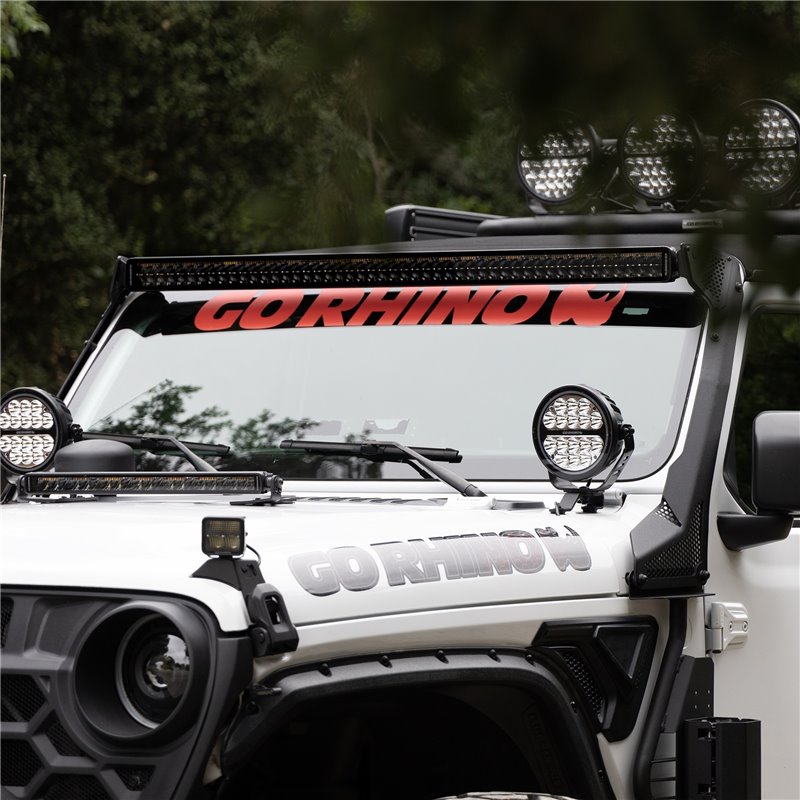 Go Rhino | 54805012CDS - Blackout Combo Series Lights - 50" Double Row LED Light Bar With Amber Lighting -  Black