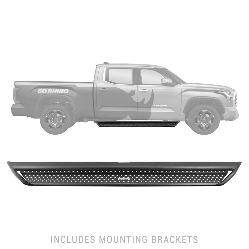 Go Rhino | D14439T - Dominator Xtreme D1 SideSteps - Complete Kit: SideStep + Brackets - Textured Black - Sequoia 3.5T 2023