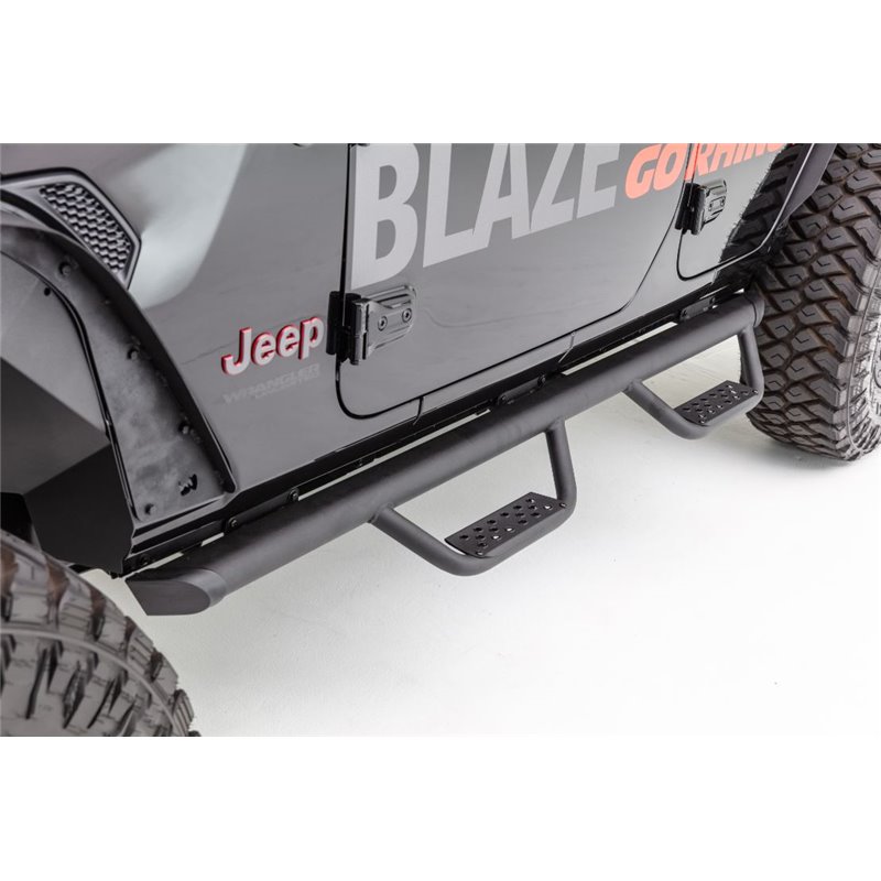 Go Rhino | D224506T - Domintator Extreme D2 Side Steps With Mounting Brackets - Textured Black - Wrangler (JL) 2.0T / 3.6L 2018