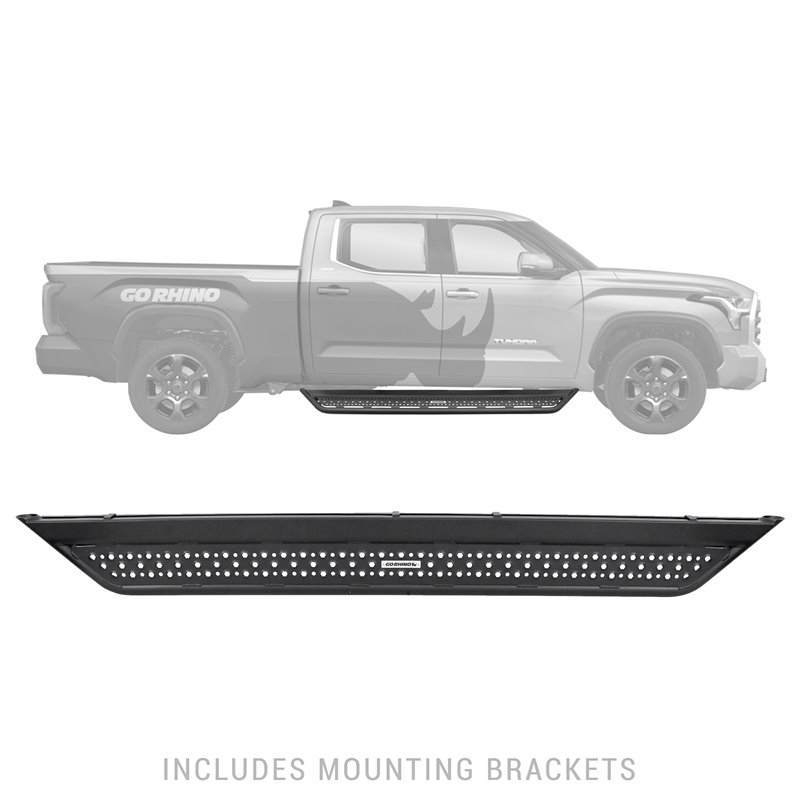 Go Rhino | D64439T - Dominator Xtreme DSS SideSteps - Complete Kit: SideStep + Brackets - Textured Black - Sequoia 3.5T 2023