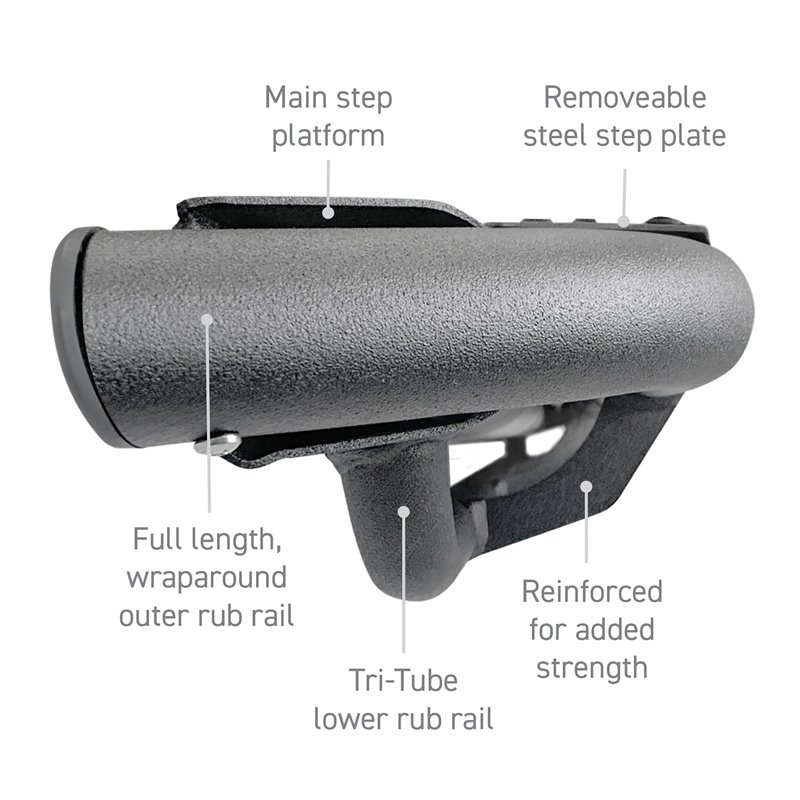 Go Rhino | DT60080T - Dominator Xtreme DT Side Steps - 80" long - BOARDS ONLY - Textured Black - Chevrolet / Dodge / Ford / GMC 