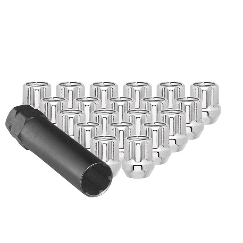 Ceco | (20)CHROME OPEN 7 SPLINE NUT 14X2.00 25mm HEIGHT