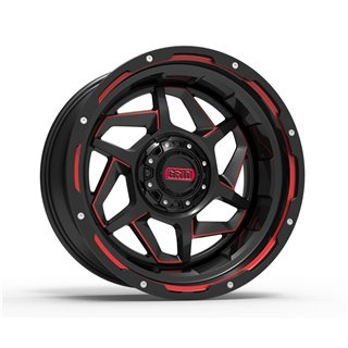 GRID Off-Road | GD14 24x14.0 ET-76 - Black With Red Accents
