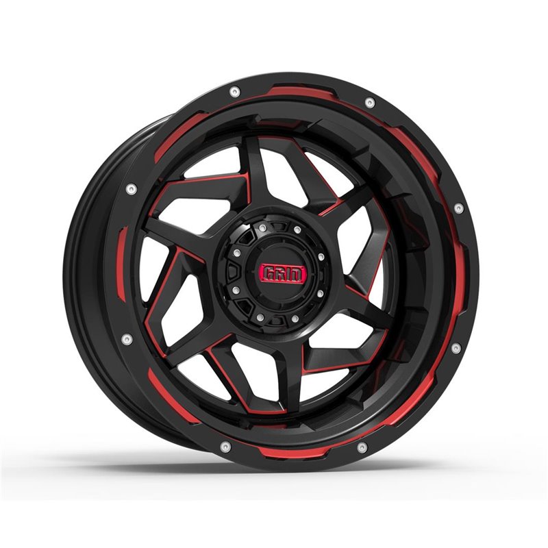 GRID Off-Road | GD14 24x14.0 ET-76 - Black With Red Accents
