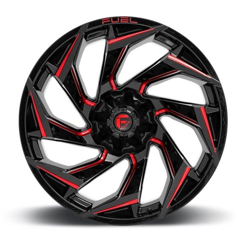 Fuel Off-Road | Reaction D755 20X10.0 ET-18 - Gloss Black / Milled-Red Tint