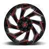 Fuel Off-Road | Reaction D755 20X10.0 ET-18 - Gloss Black / Milled-Red Tint
