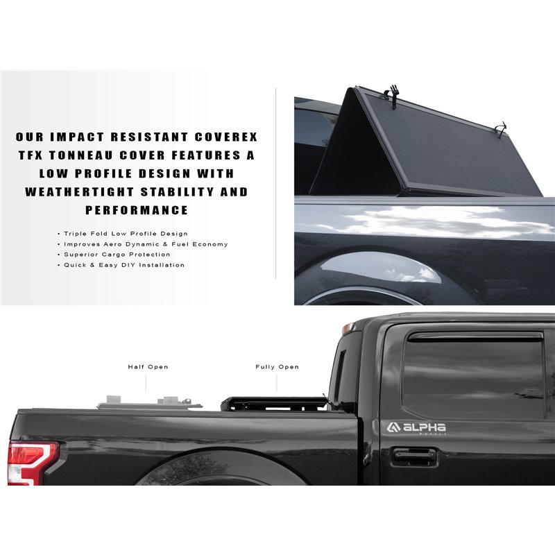 Armordillo | 2019-2022 Ford Ranger CoveRex TFX Series Folding Truck Bed Tonneau Cover (6 Ft Bed) - Ranger 2.3T 2019-2023