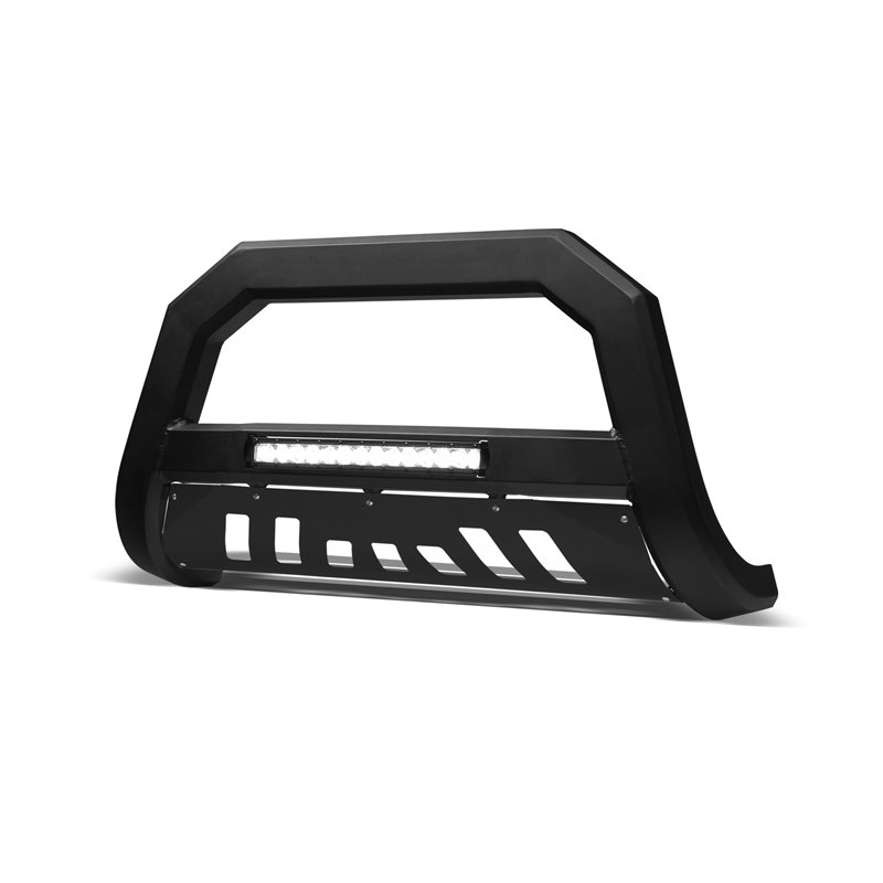 Armordillo | 2003-2009 Lexus GX470 AR Series Bull Bar W/LED - Matte Black W/Aluminum Skid Plate - GX470 4.7L 2003-2009
