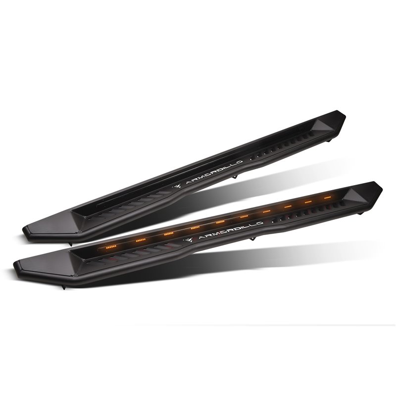Armordillo | 2009-2018 Dodge Ram 1500 Crew Cab FX Running Board w/ LED - Matte Black - Ram 1500 / Classic / 2500 / 3500 2009-202