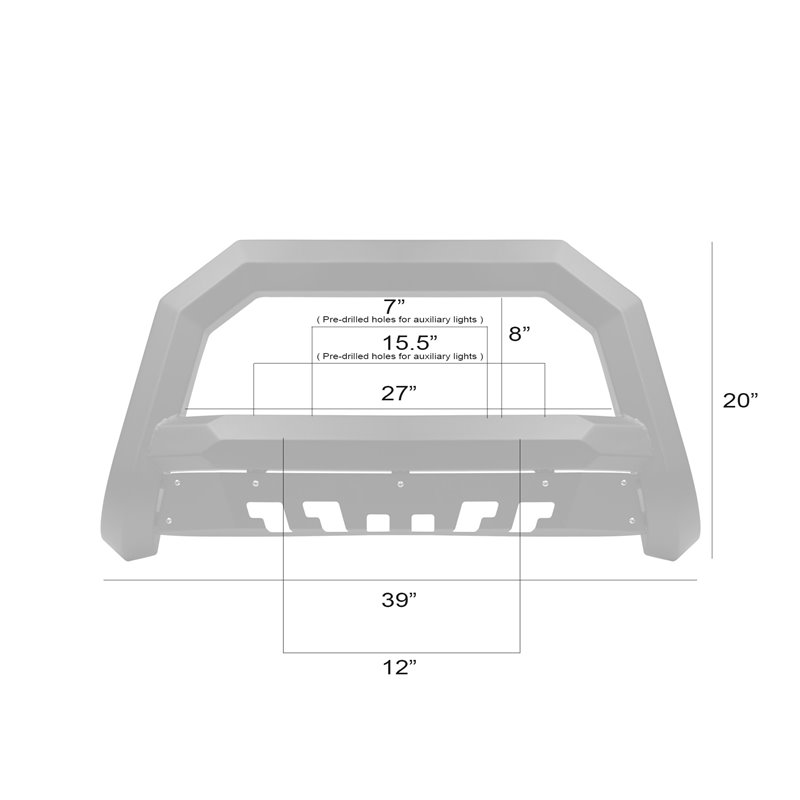 Armordillo | 2019-2022 Chevrolet Silverado 1500 Rayden Bull Bar - Matte Black - Silverado 1500 / Limited 2.7T / 5.3L 2019-2022