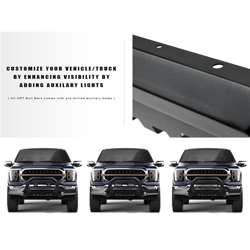 Armordillo | 2019-2022 Chevrolet Silverado 1500 Rayden Bull Bar - Matte Black - Silverado 1500 / Limited 2.7T / 5.3L 2019-2022