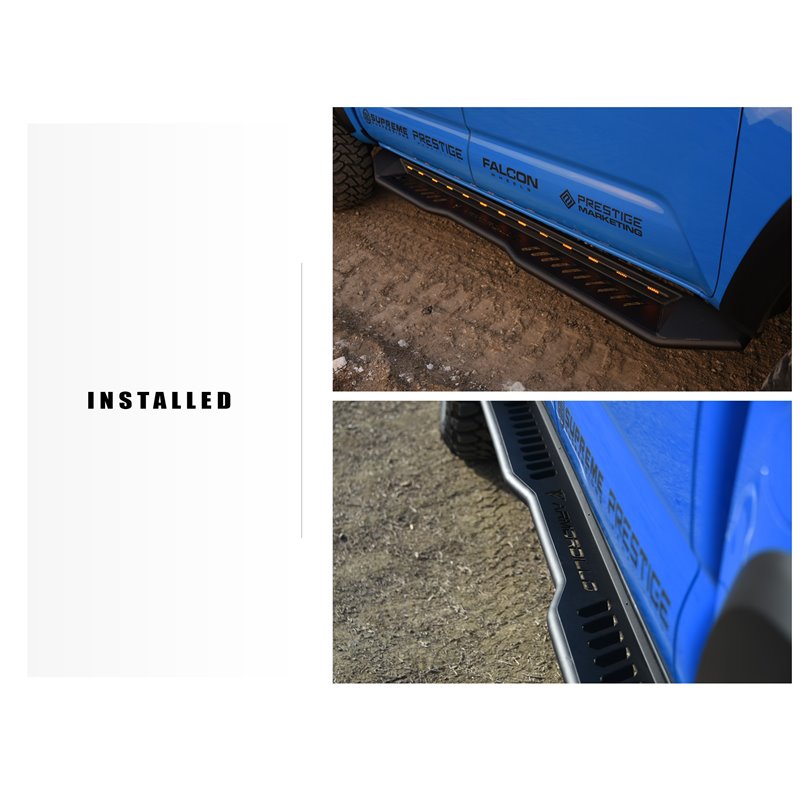 Armordillo | 2018-2023 Jeep Wrangler 4 Door FX Running Boards W/LED - Matte Black - Wrangler (JL) 2.0T 2018-2023